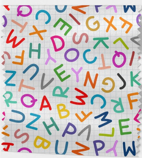 Tissu Imprimé Alphabet Coloré