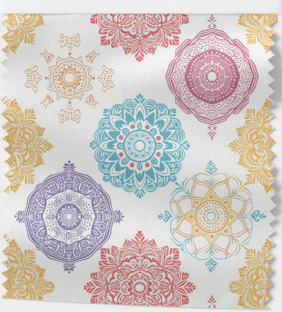 Tissu Mandalas Colorés Oeko-Tex