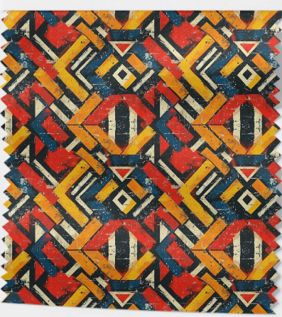 Tissu Géométrique Abstrait Oeko-Tex 100% Coton