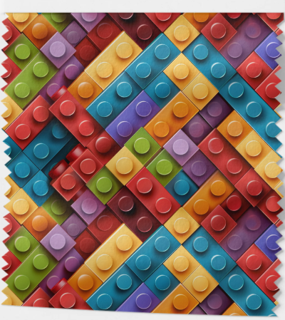 Tissu Enfant Blocs de Construction Oeko-Tex 100% Coton