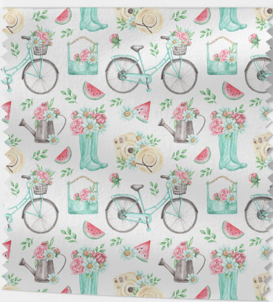 Tissu Jardin Printanier Oeko-Tex 100% Coton
