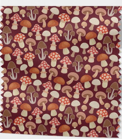Tissu Imprimé Coton - Champignons Colorés