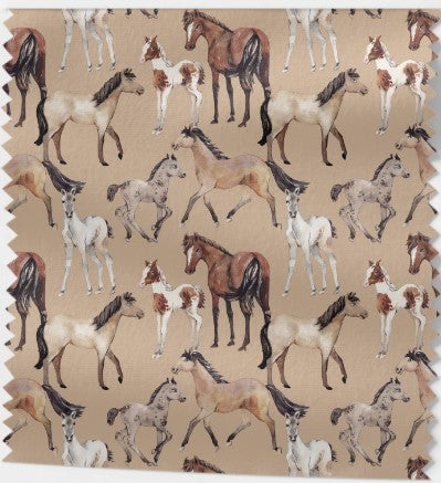 Tissu "Chevaux Majestueux" – 3 Coloris – Éco-Responsable et Certifié OEKOTEX