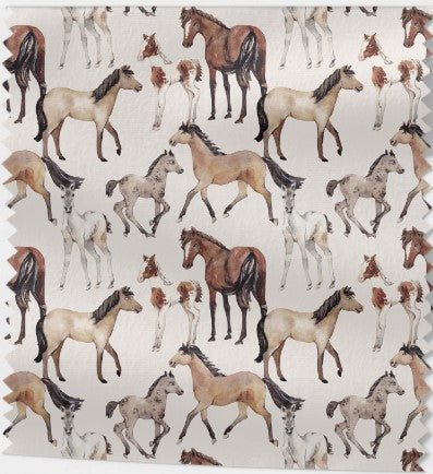Tissu "Chevaux Majestueux" – 3 Coloris – Éco-Responsable et Certifié OEKOTEX