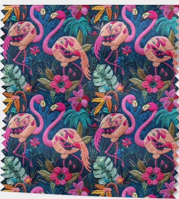 Tissu "Flamants Roses" –  Certifié OEKOTEX