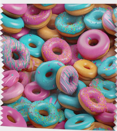 Tissu Donuts 6 variantes dont effet 3D