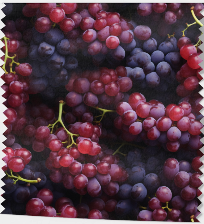 Tissu Écologique "Grappes de Raisin" – Nature Gourmande
