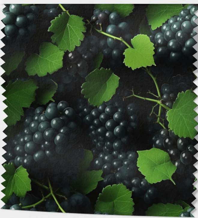Tissu Écologique "Grappes de Raisin" – Nature Gourmande