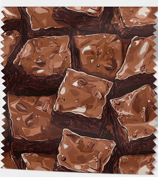 Tissu Motif Brownies – Douceur Gourmande