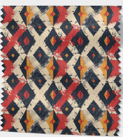 Tissu Ethnique Géométrique Oeko-Tex 100% Coton