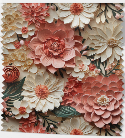 Tissu Fleurs Romantiques Oeko-Tex 100% Coton