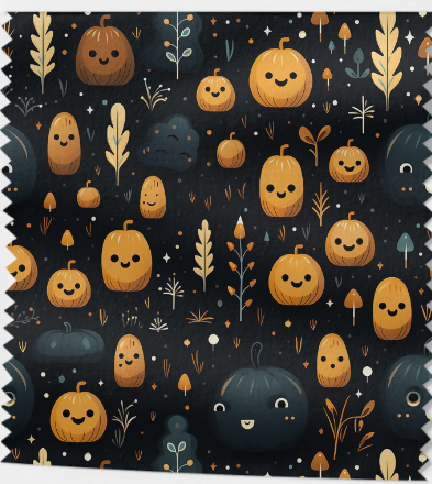 Tissu Citrouilles Joyeuses Oeko-Tex 100% Coton
