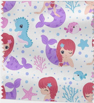 Tissu Coton Imprimé Sirènes  2 variantes