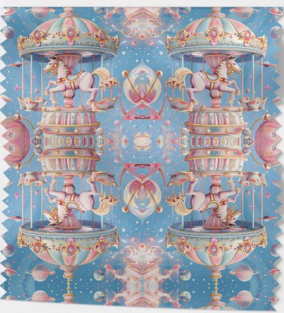 Tissu Coton Imprimé Carrousel Fantastique