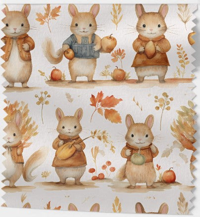 Tissus à Motifs Automnaux Animaux Coton 100% OEKOTEX