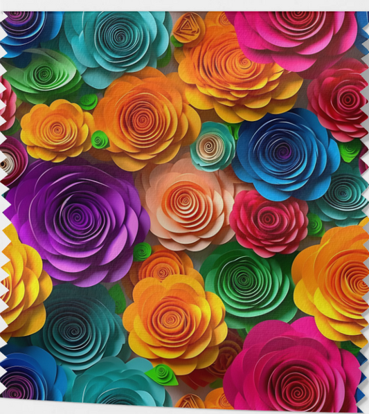 Tissu Écologique "Roses Éternelles" – Élégance Florale