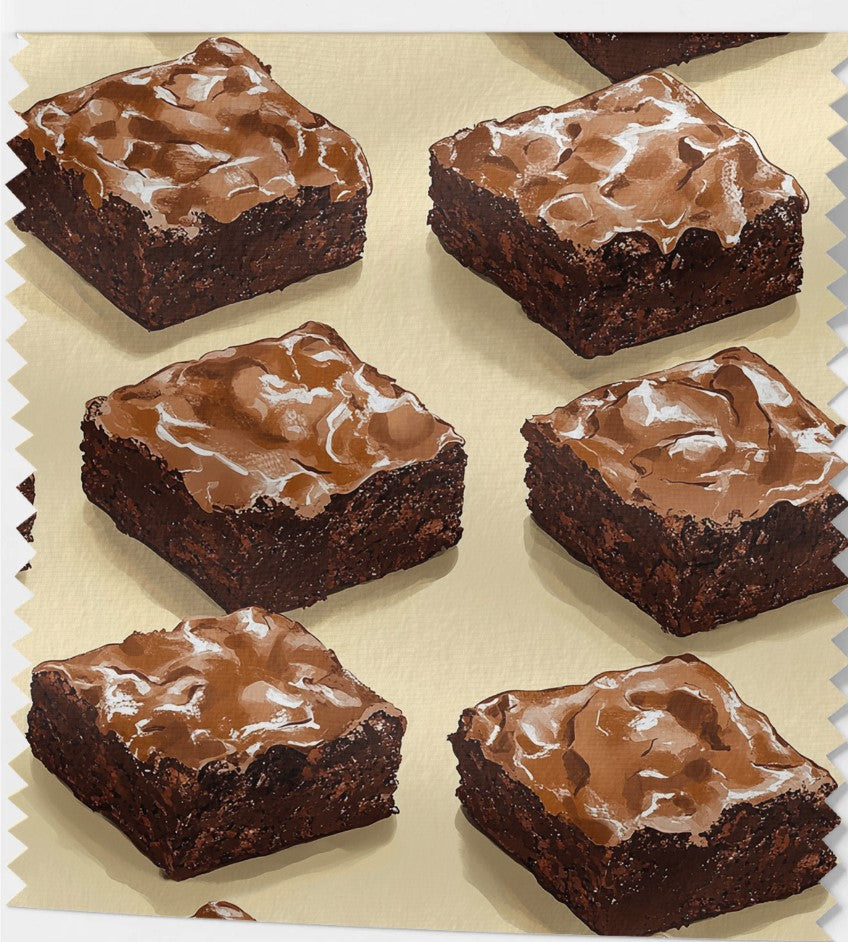 Tissu Motif Brownies – Douceur Gourmande