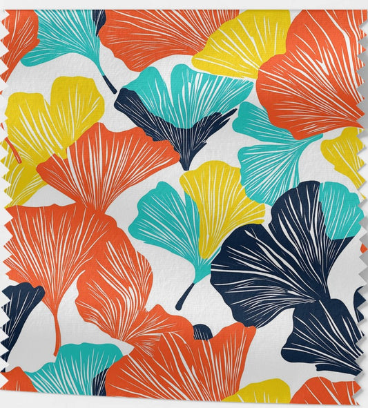 Tissu Motif Gingko – Élégance Naturelle