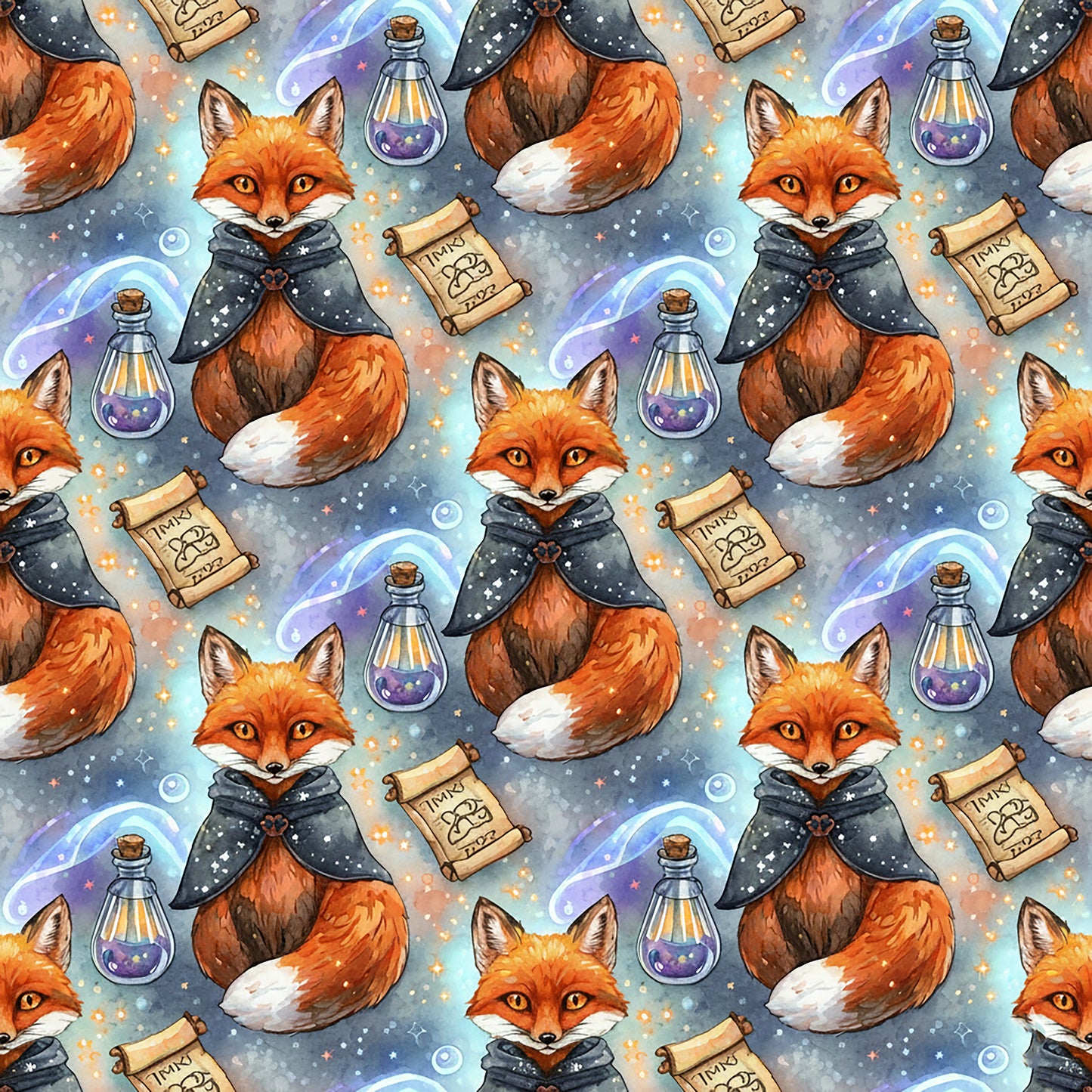 Tissu 100% coton OEKO-TEX – Collection "Animaux Enchanteurs & Magie"