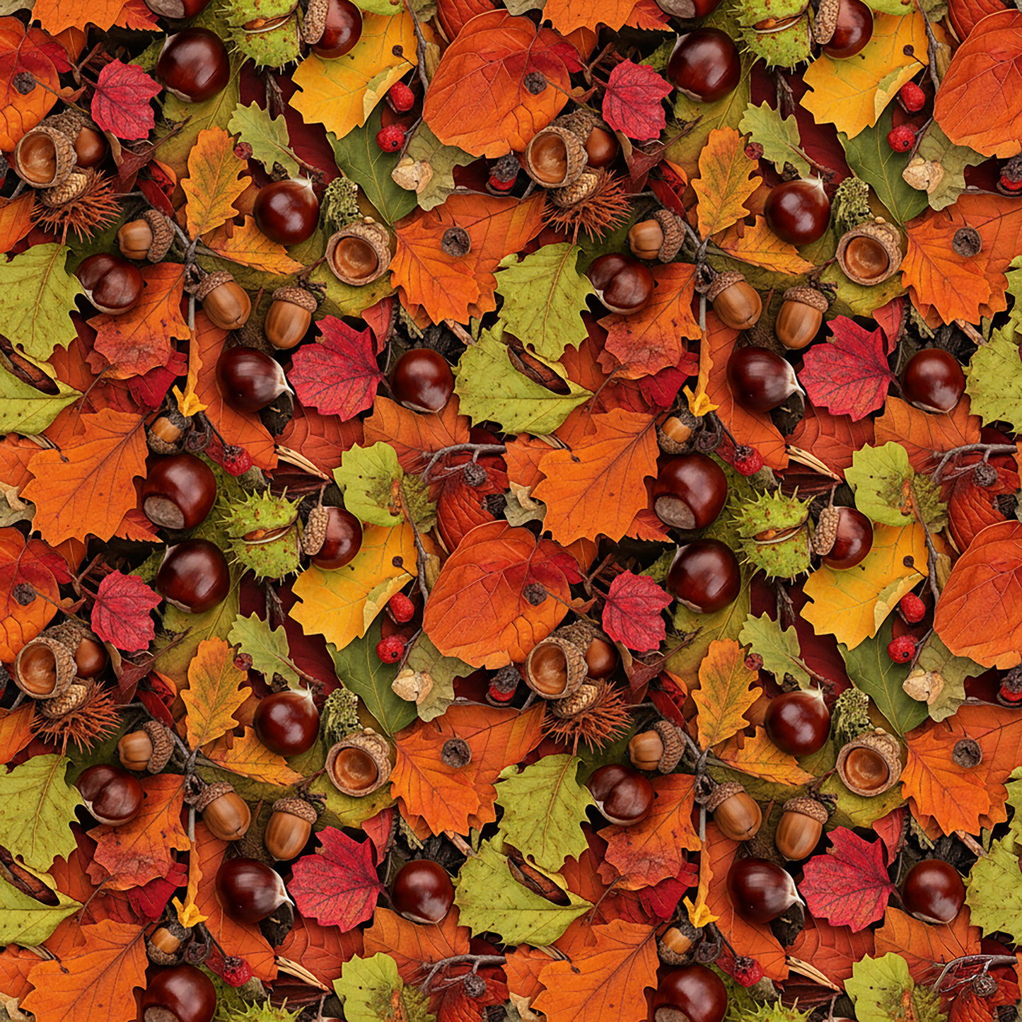 Tissu Coton Feuilles d’Automne – 2 Variantes de Saison