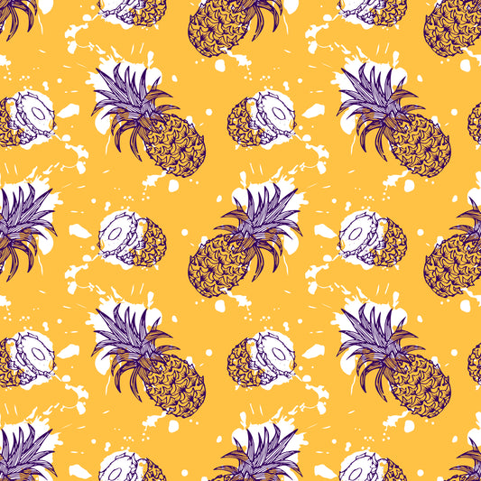 Tissu Ananas Exotiques Oeko-Tex 100% Coton