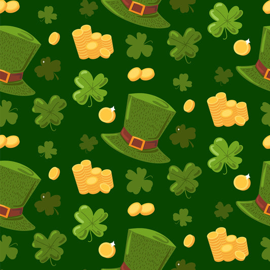 Tissu 100% coton OEKOTEX® - Esprit Saint-Patrick - Trèfles