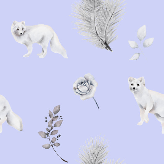 Tissu à Motifs Renards Polaires en Coton 100% OEKOTEX
