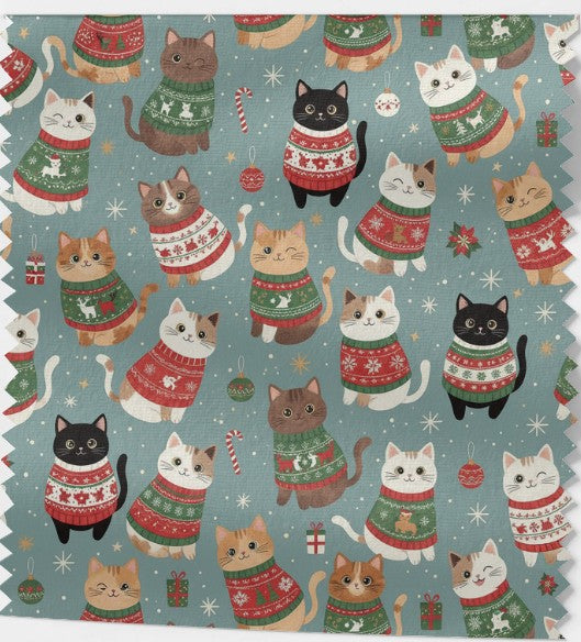 Tissu 100% coton OEKO-TEX – Animaux en Pulls de Noël (2 variantes)