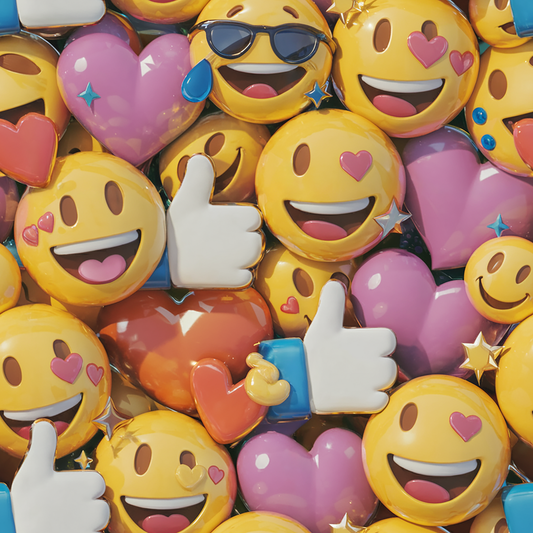 Tissu 100% Coton Oekotex - Thème Smiley