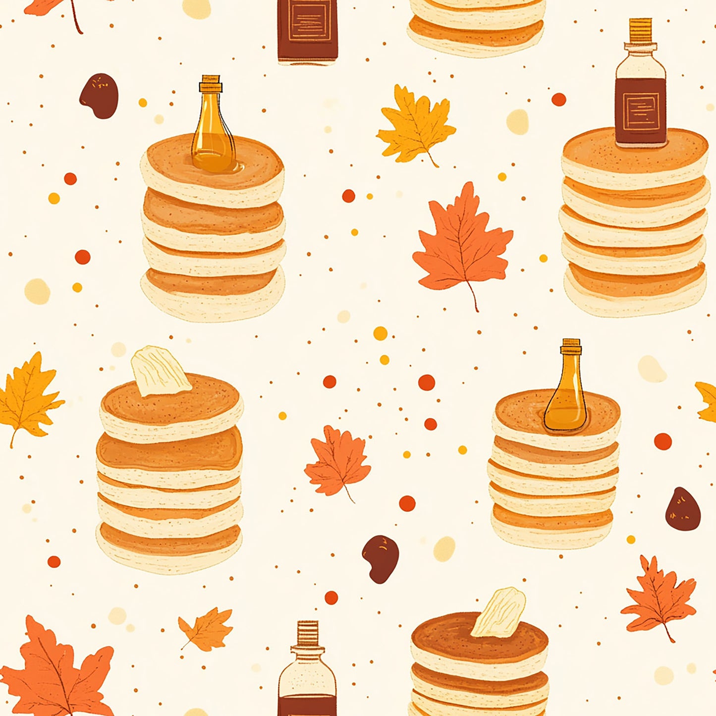 Tissu « Pancakes et Sirop d’Érable »