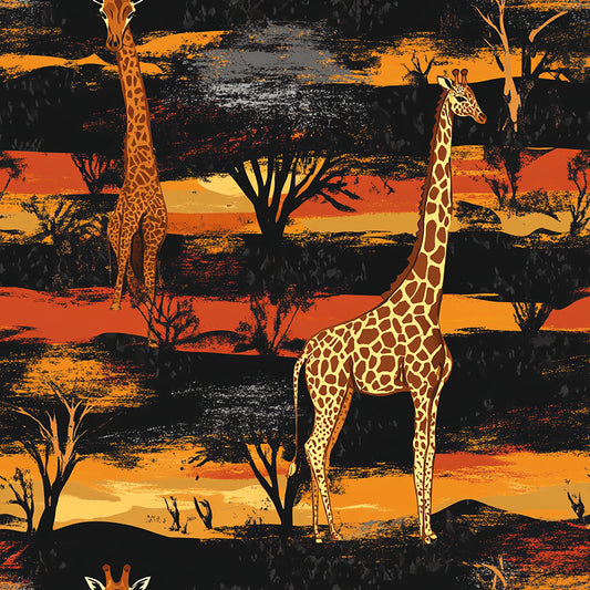 Tissu Safari Girafe - 100% Coton OEKOTEX