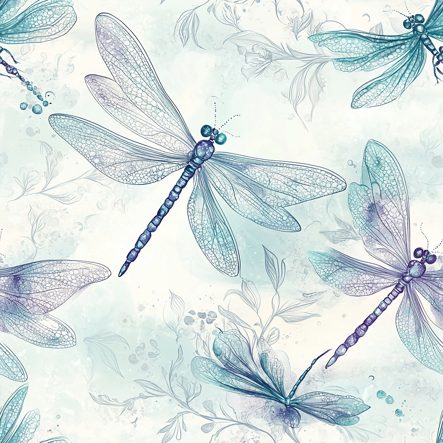 Tissu "Danse des Libellules" 100% Coton OEKOTEX