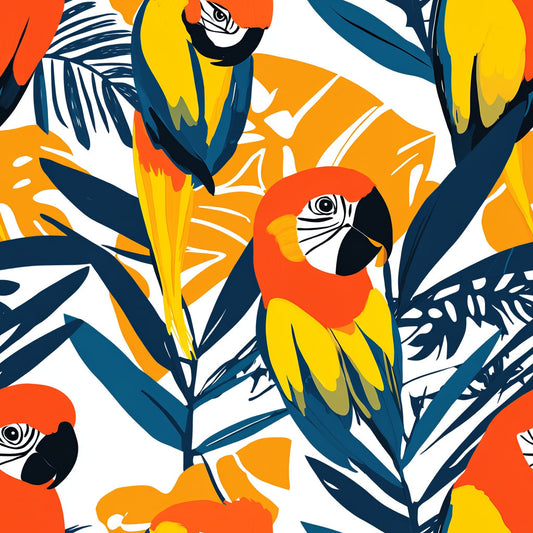 Tissu Motif Perroquets Tropicaux – Vibration Exotique