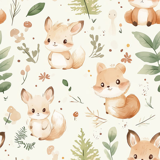 Tissu Oeko-Tex Forêt animaux enfants