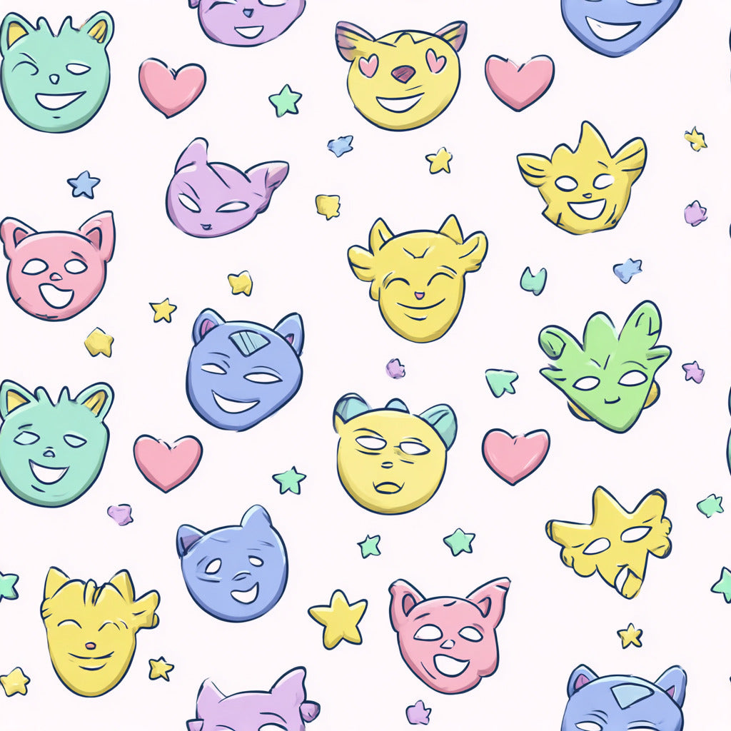 Tissu Coton Masques Festifs Carnaval enfant – 3 Variantes