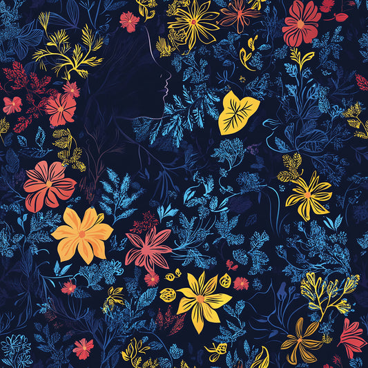 🌿 Tissu Féérie Nocturne - 100% Coton OEKOTEX