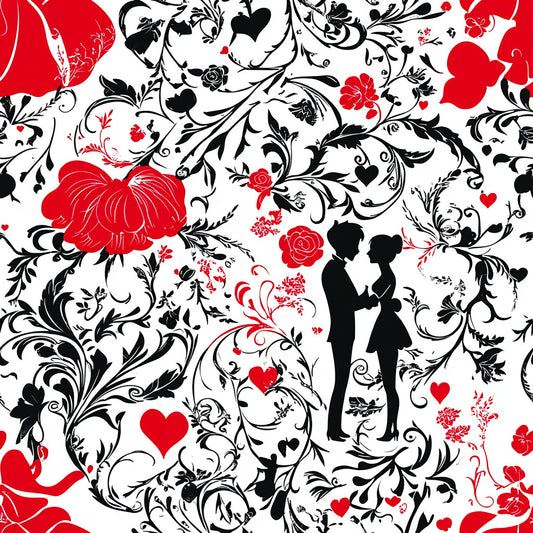 Tissu 100% Coton OEKOTEX – Motif Cœurs & Saint-Valentin