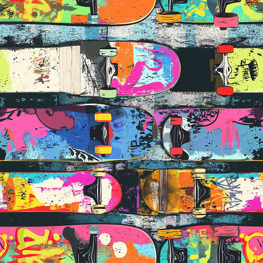 Tissu 100% Coton OEKOTEX – Motif Skateboard