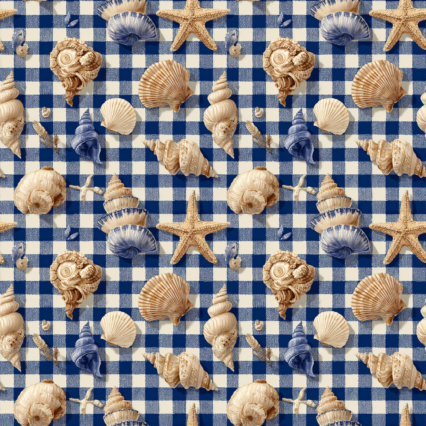Tissu Vichy coton certifié Oeko-Tex – imprimés fruits & bord de mer