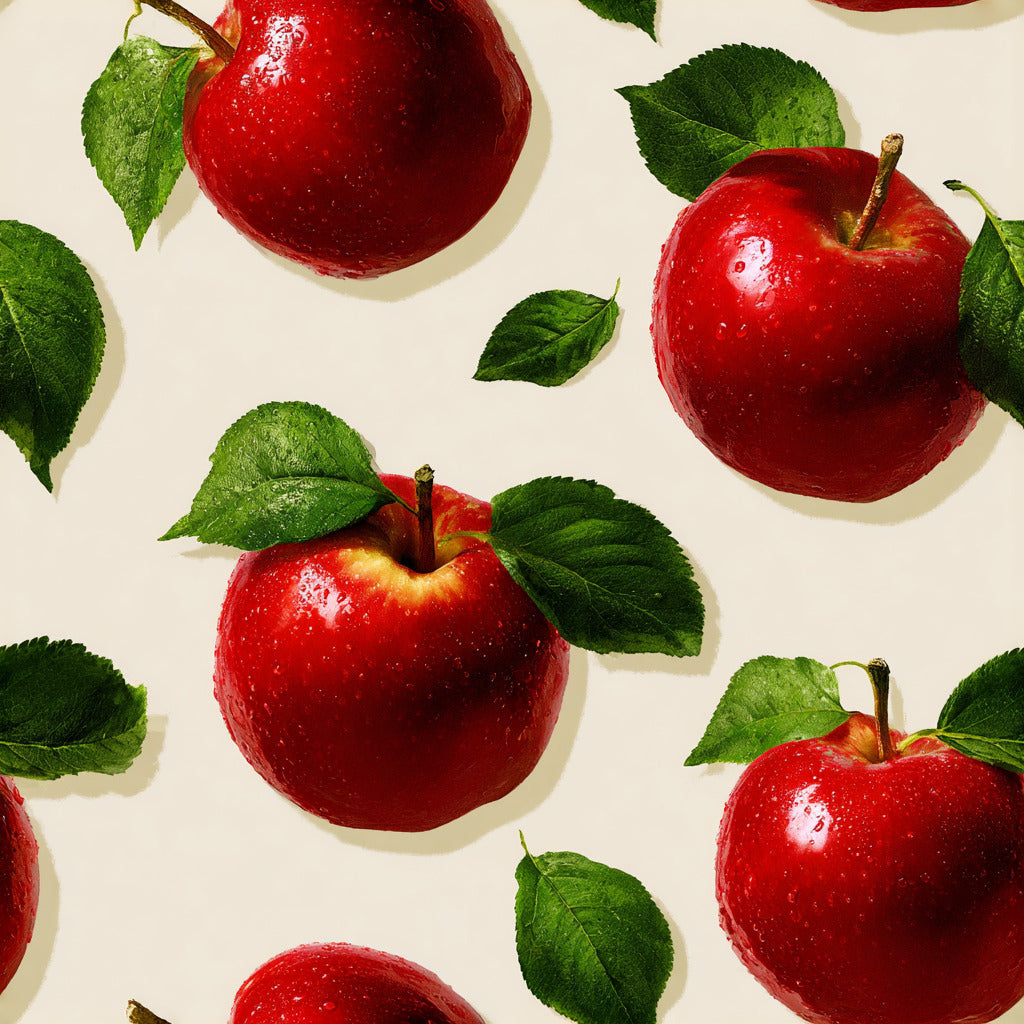 Tissu Coton Pommes Rouges