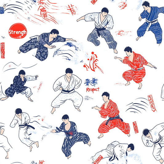 Tissu Thème Judo - 100% Coton OEKOTEX