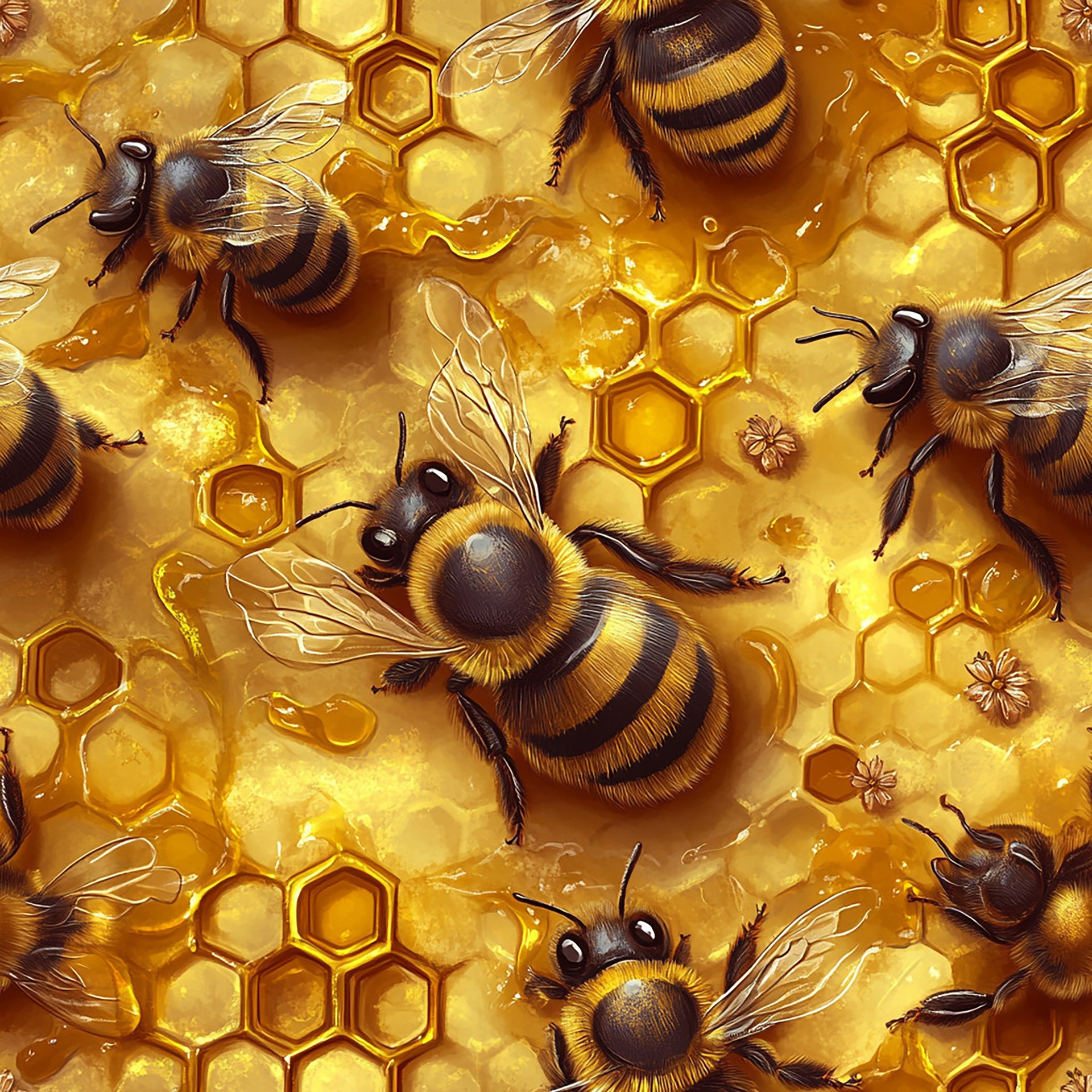 Tissu Abeilles et ruche