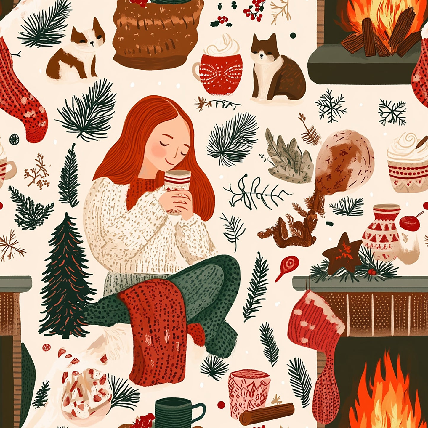 Tissu Cocooning d'Hiver