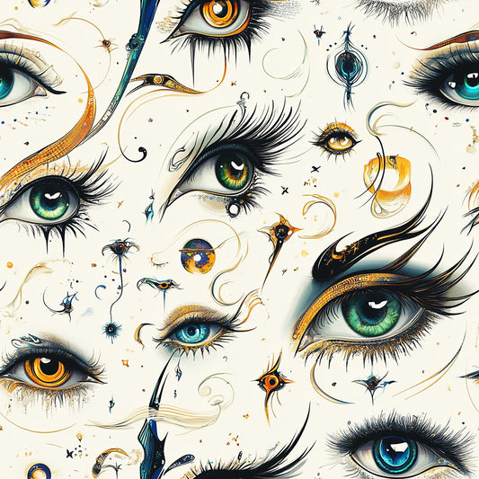 Tissu « Yeux Mystiques » – 100% Coton OEKOTEX