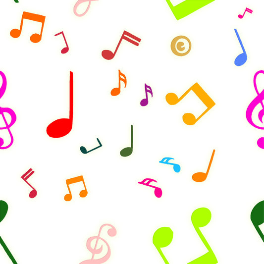 Tissu Notes de Musique Multicolores