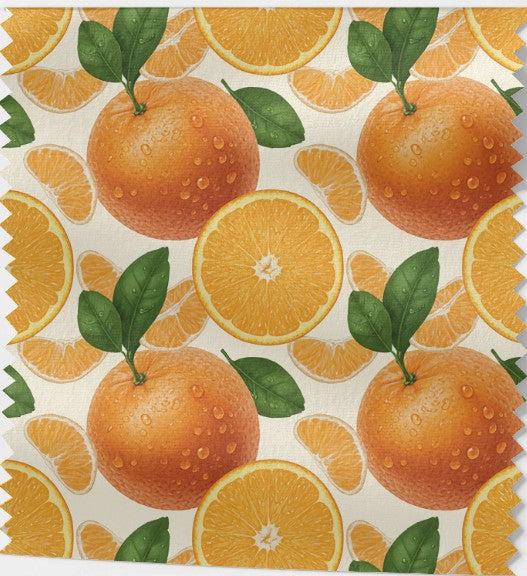 Tissu 100% coton OEKO-TEX – Motifs Oranges juteuses