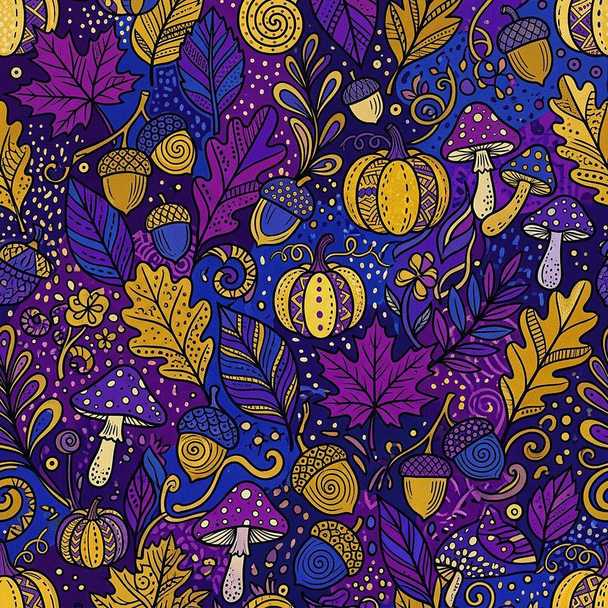 Tissu Coton façon Wax Motif Automne Gourmand – Oeko-Tex (3 coloris au choix)